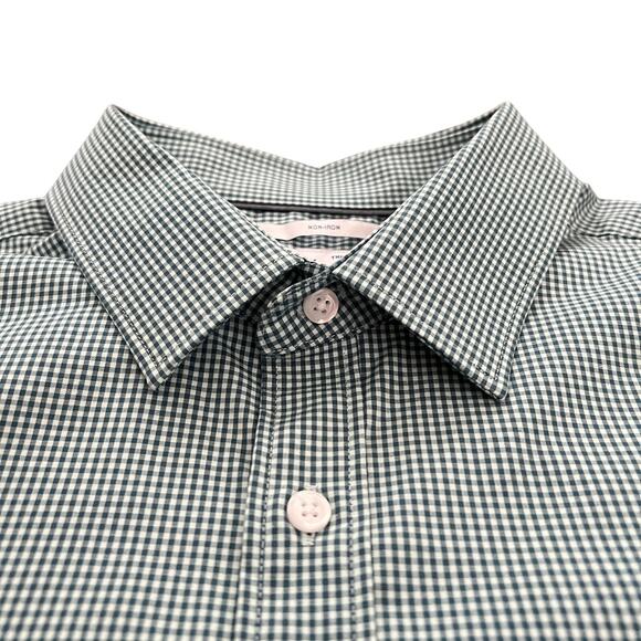 Old Navy Slim Fit Buit In Flex Signature No Iron Plaid Button Up Dress Shirt XXL - Picture 3 of 8